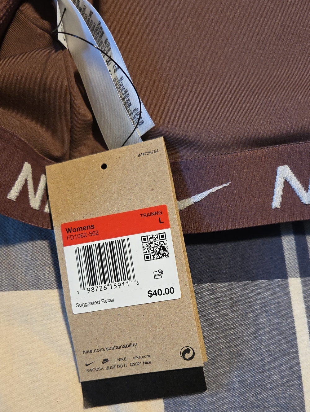 Nike Mauve Indy Branded Elastic Sports Bra - Picture 2 of 5